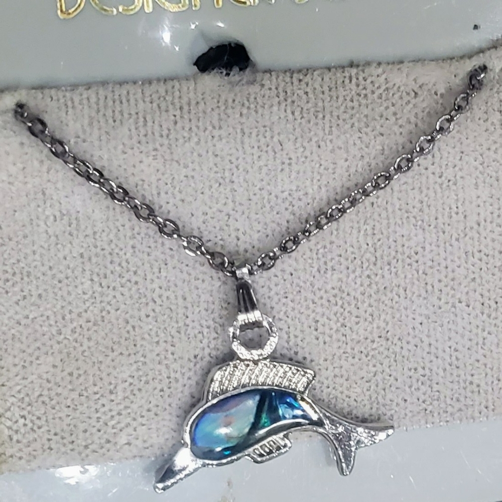Vintage Castings on Parade (COP) Dolphin Necklace 90's 18" Chain